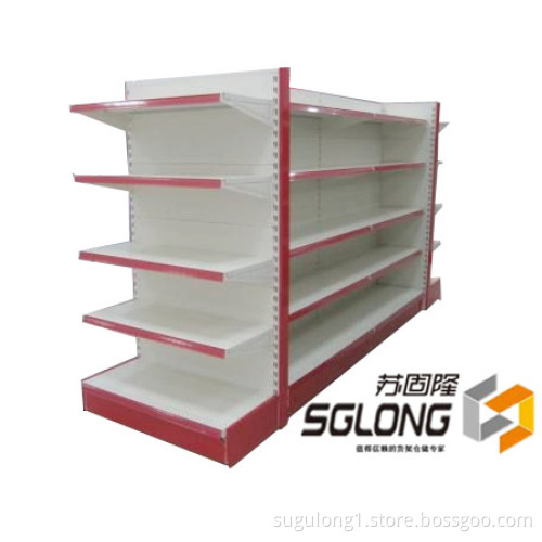 Double-Sided Back Panel Supermarket&Store Display Equipment/Metal Gondola Storage Shelf&Rack System (sgl-g21)
